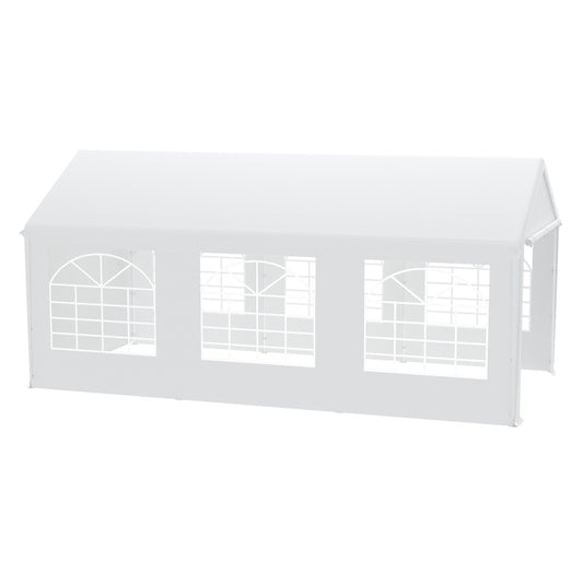 Partytent – Feesttent – Tuintent – Paviljoen – Vouwtent – 3x6m – Waterdicht Polyester – Inclusief Zijpanelen en Ramen - Wit