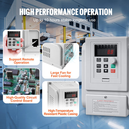 Frequentieregelaar – VFD – Variabele Snelheidsregelaar – Motorcontroller – Toerentalregelaar – 4 kW Vermogen – 0-400 Hz Frequentiebereik