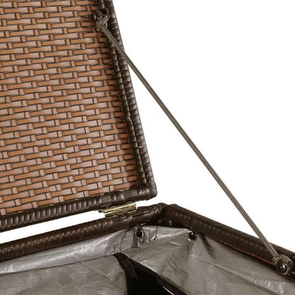 Opbergbak Tuin – Tuinkist – Buitenbox – Tuinbox – Balkonbox – Bruin Geweven Kunststof – 150x100x100 cm – Rits Sluiting