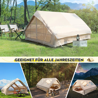 Inflatable Tent – Opblaasbare Tent – Camping Tent – Familie Tent – Festival Tent – 8 Persoons – Snelle Opzet Binnen 5 Minuten – Duurzaam 420D Oxford Materiaal Met PVC Luchtzuilen