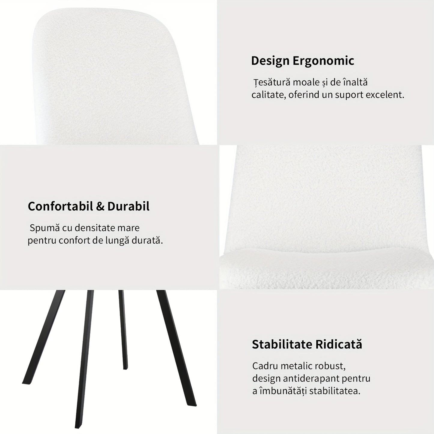 Dining Chairs, Set of 2, Soft Upholstery for Year-Round Comfort, Sturdy Metal Construction, 44*41*84Cm