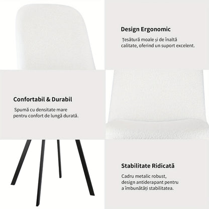 Dining Chairs, Set of 2, Soft Upholstery for Year-Round Comfort, Sturdy Metal Construction, 44*41*84Cm