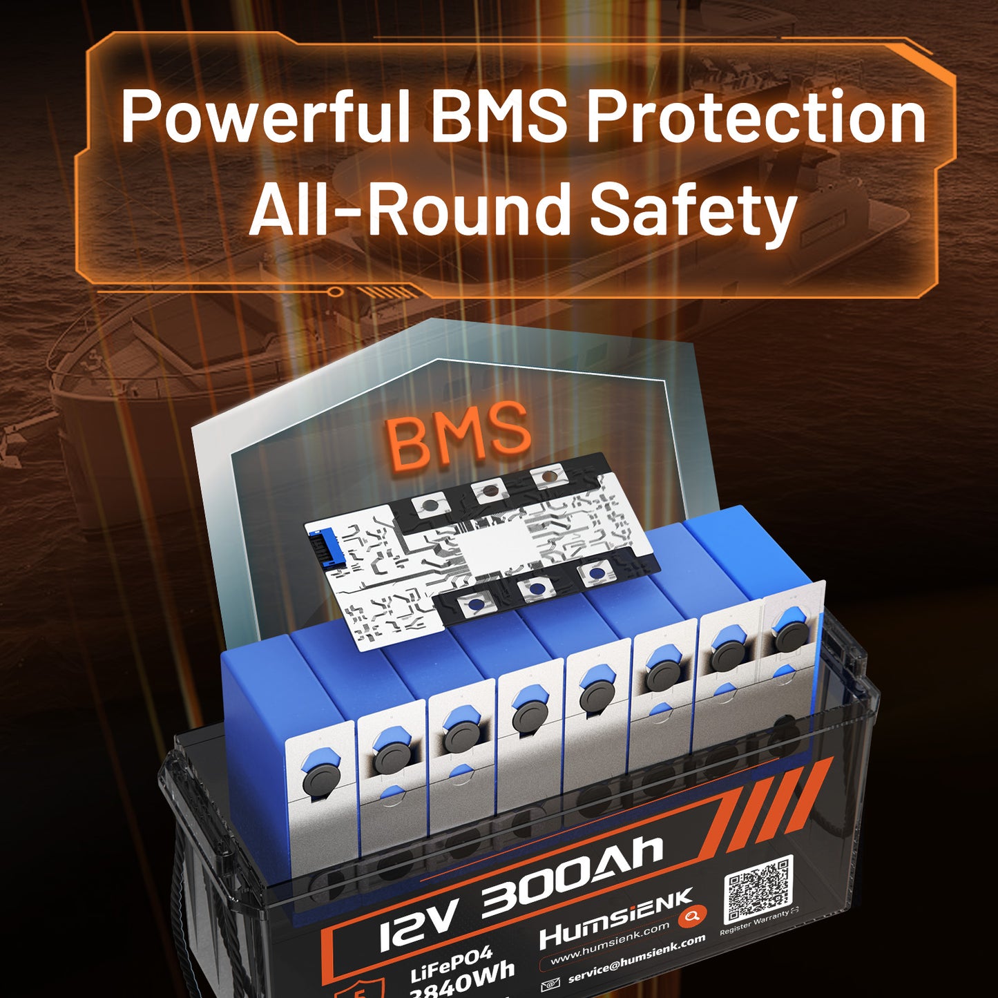 12V 300Ah LiFePO4 Accu – Lithium Accu – Diepcyclische Accu – Energieopslag Batterij – RV Accu – 3840Wh Capaciteit – Ingebouwde 100A BMS Veiligheid