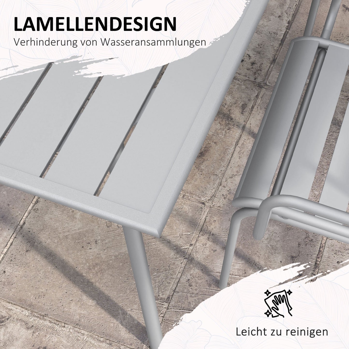 Tuinset – Tuinmeubelset – Zithoek – Balkonset – Terrasmeubelen – Stapelbare Stoelen – Stalen Frame – Compact Ontwerp 80x80x74 cm