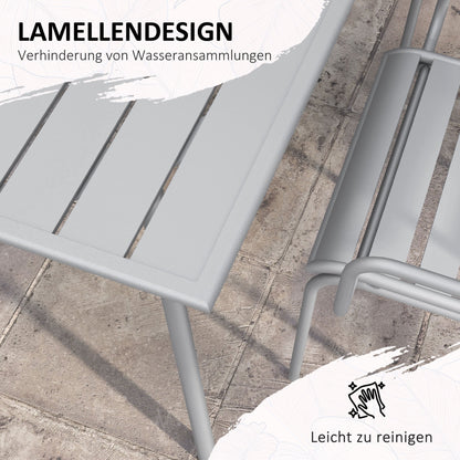 Tuinset – Tuinmeubelset – Zithoek – Balkonset – Terrasmeubelen – Stapelbare Stoelen – Stalen Frame – Compact Ontwerp 80x80x74 cm