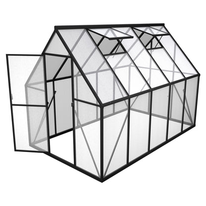 Kas – Tuinkas – Kweekkas – Broeikas – Groentekas – Aluminium Frame – 280x180x195 cm – 6 cm Fundering – 4 mm UV-bestendige Polycarbonaat Panelen – Weerbestendig & Duurzaam