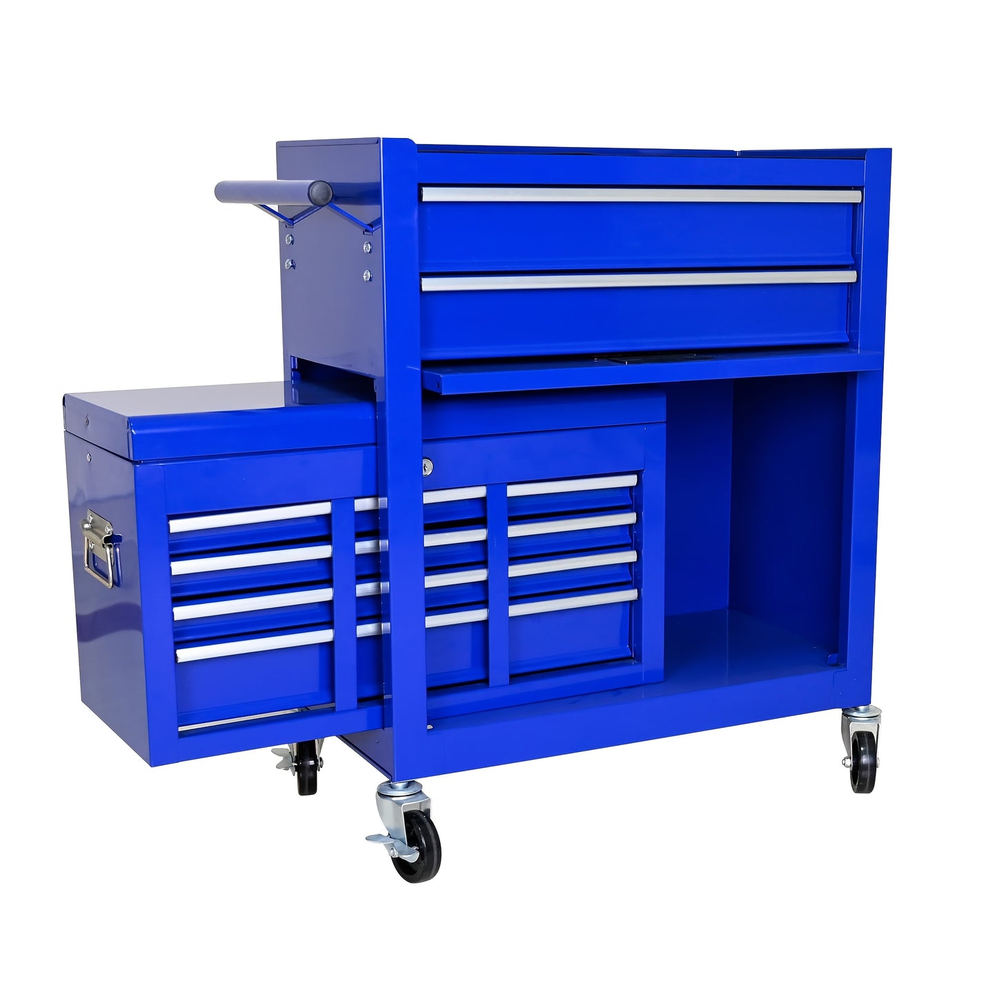 Gereedschapskist – Gereedschapskoffer – Werkplaatswagen – Toolbox – Mobiele Werkplaatswagen – Roestvrij Staal – 8 Laden met Haken