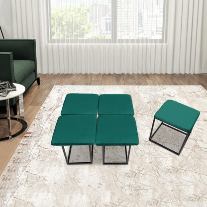 Ottoman – Poef – Voetenbank – Opbergkist – Zitbankje – 5-in-1 Multifunctioneel – Compact 18x48 cm – Comfortabele Memory Foam – Groen