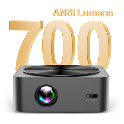 Projector – Beamer – Mini Beamer – Draagbare Projector – Home Cinema – Full HD 1080p Resolutie – 700 ANSI Lumen Helderheid – Automatische Focus & 6D Keystone Correctie