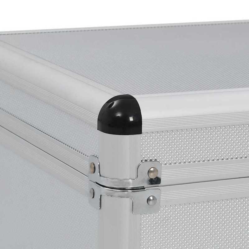 Aluminium Opbergkoffer – Opbergbox – Gereedschapskist – Organizer – Make-up Koffer – Set Van 2 – Lichtgewicht & Versterkte Hoeken – Inclusief Slot Met Sleutels - Zilver