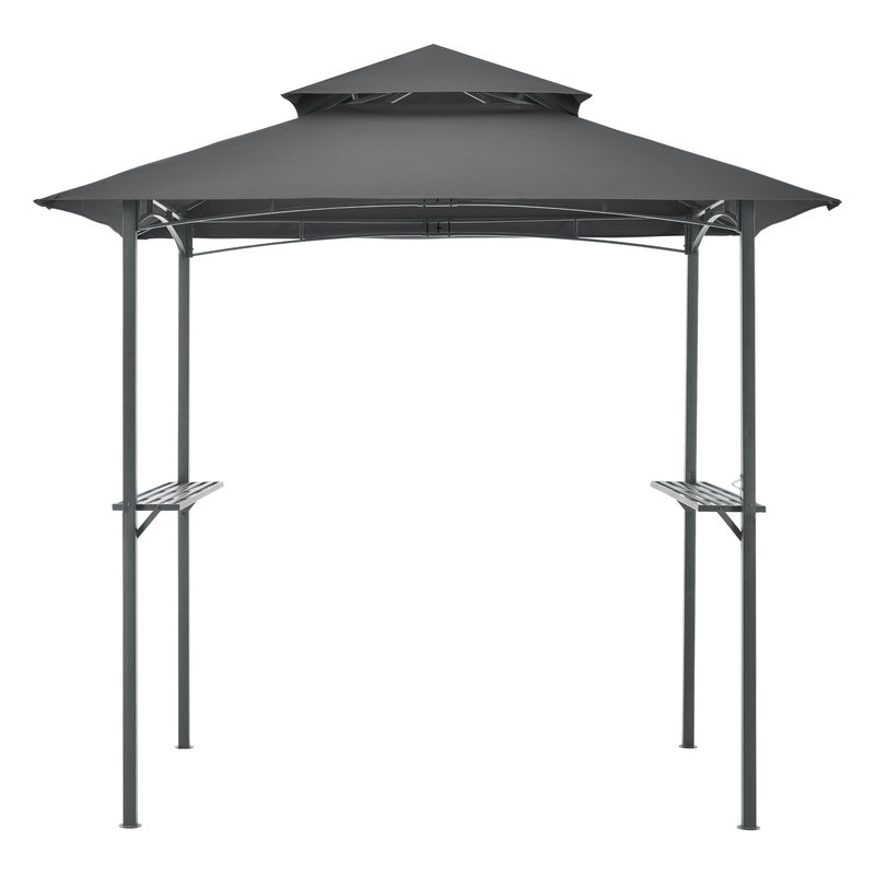 Tuinpaviljoen – Partytent – Prieel – Pergola – BBQ Paviljoen – Stevig Gepoedercoat IJzeren Frame – Waterafstotend Dubbel Polyester Dak 250x241x151 cm