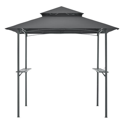 Tuinpaviljoen – Partytent – Prieel – Pergola – BBQ Paviljoen – Stevig Gepoedercoat IJzeren Frame – Waterafstotend Dubbel Polyester Dak 250x241x151 cm