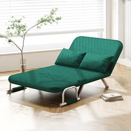 2-Zits Slaapbank – Bankbed – Slaapbankje – Slaapbank Mini – Bedbank – Verstelbare Rugleuning – Suède Look Afneembare Bekleding Groen