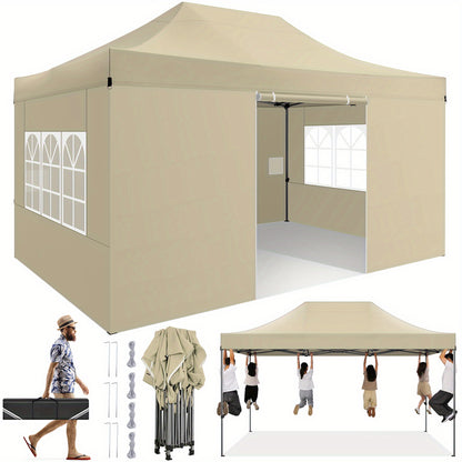 3x4.5m Heavy Duty Pop Up Canopy Tent with 3 Adjustable Heights (2.5-4.5m) - Instant Setup Outdoor Canopy, Portable Shelter for Parties, Weddings, Markets, Events - Sturdy Frame, Easy Assembly, Ideal for Home, Commercial & Out