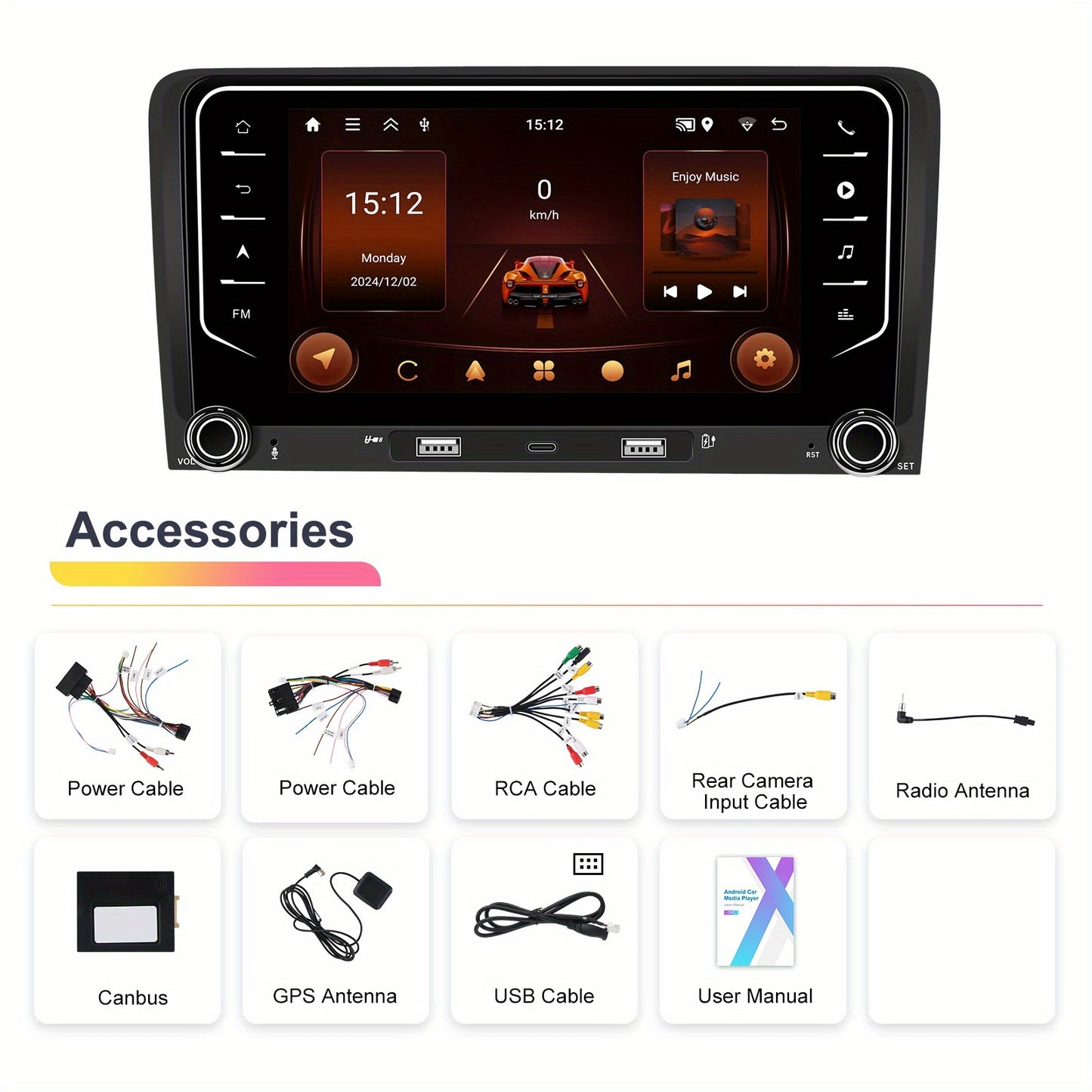Autoradio – Auto Radio – Multimedia Speler – GPS Navigatie – DAB+ Radio – 7 inch Touchscreen – Draadloze CarPlay & Android Auto