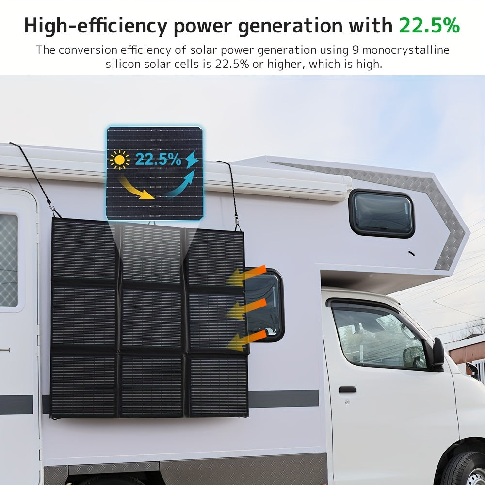Zonnepaneel – Vouwbaar Zonnepaneel – Draagbaar Zonnepaneel – Camping Zonnepaneel – 200W Vermogen – Monokristallijn 22,5% Efficiëntie