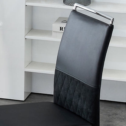 Eetkamerstoelen – Stoelen – Zitmeubilair – Side Chairs – Dining Chairs – Hoog Rugleuning – Metaal Frame – Rood & Zwart – Ergonomisch Padded Design