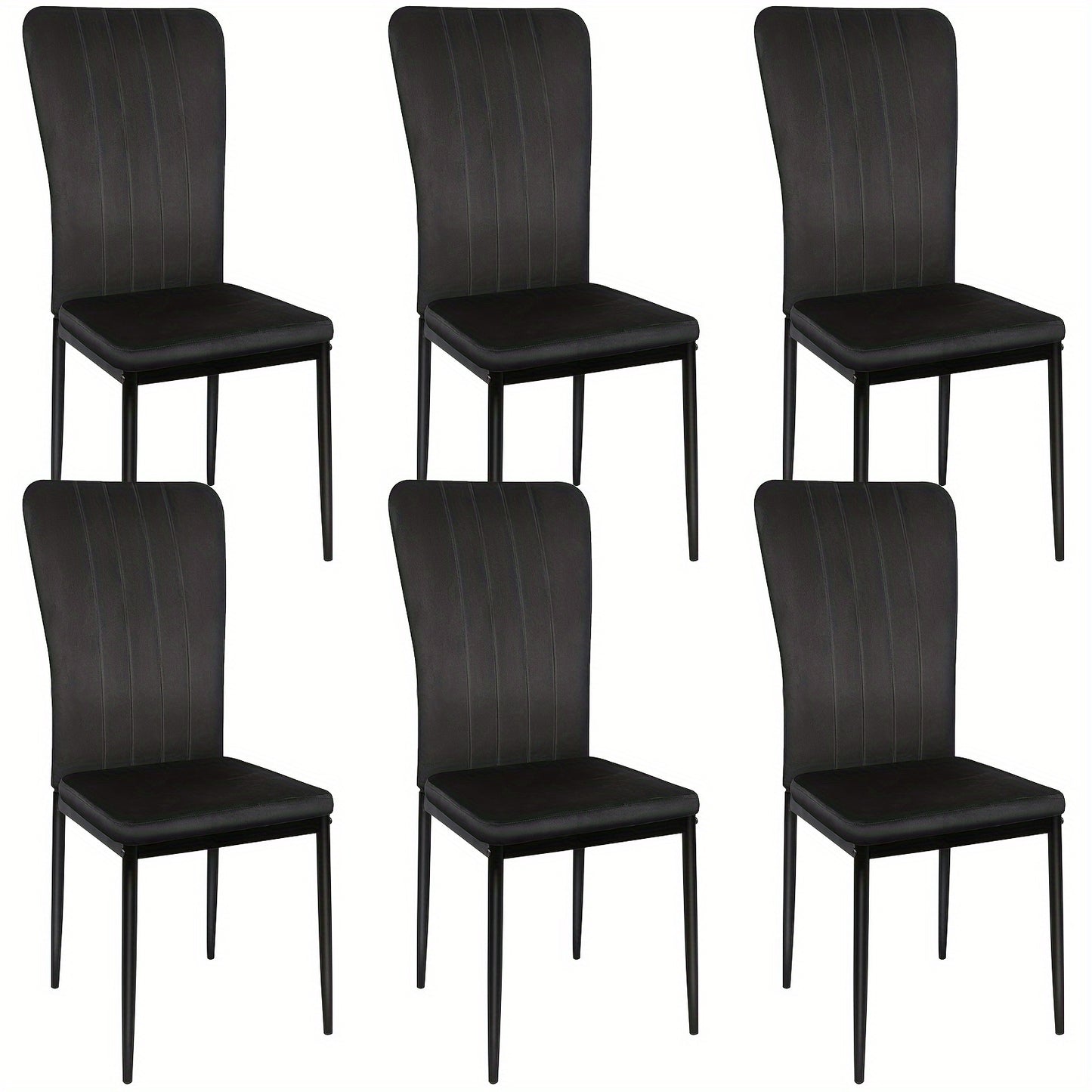 Eetkamerstoel – Stoel – Kuipstoel – Zithoekstoel – Set Van 6 – Hoge Rugleuning 97 cm – Vlekbestendig Fluweel Met Ergonomisch Design