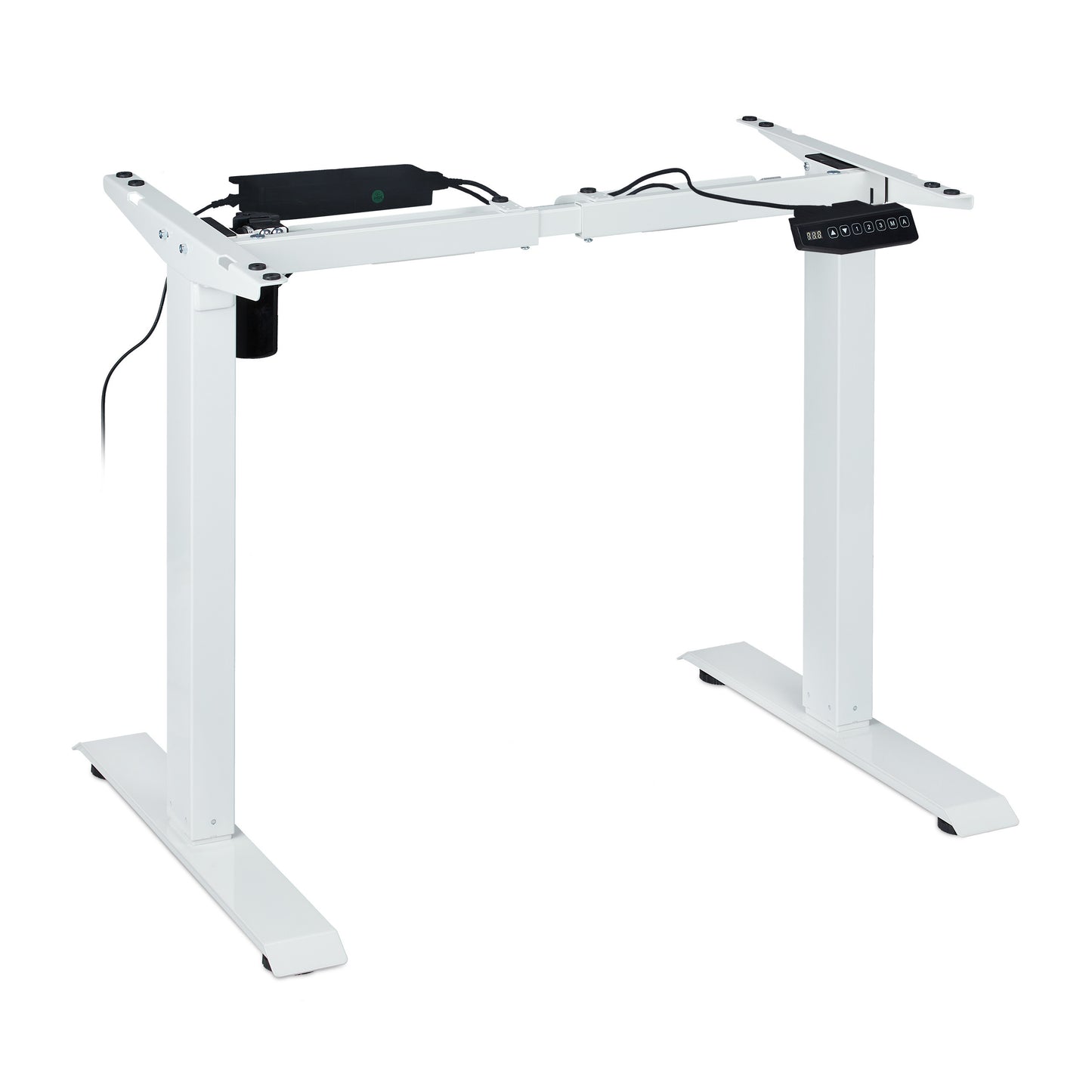 Elektrisch Tafelonderstel – Verstelbaar Bureau Onderstel – Zit-sta Bureauframe – Ergonomisch Bureau Onderstel – Wit – Hoogte 71-121 cm – Geheugenfunctie & Postuurherinnering