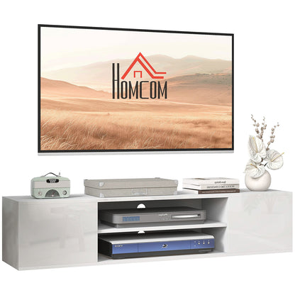 Moderne TV-kast – Wandmeubel – TV-meubel – Tv-dressoir – Wandmontagekast – Wit – 140x30x30 cm – Kabelmanagement