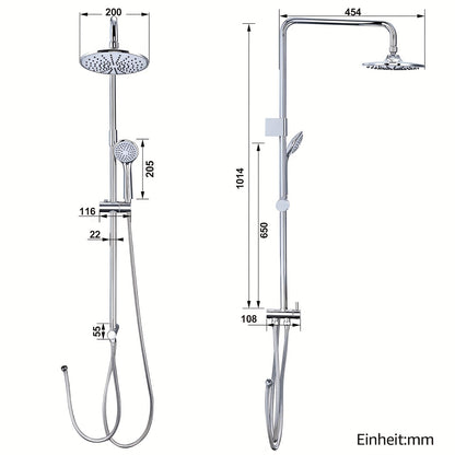 Modern Wall-Mounted Shower System with Thermostat - Complete Shower Set with Rain Shower Head, Handheld Shower & Bidet Sprayer, Easy Installation, No Batteries/Electrical Required, Durable Bathroom Fixture for Contemporary Ba