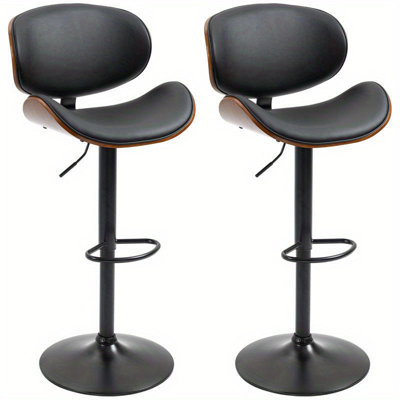 Barkruk – Barstoel – Kruk – Hoge Stoel – Verstelbare Barkruk – Draaibaar Zitvlak – Ergonomisch Kussen – Stevig Metaal Hout Frame – Ruimtebesparend Design