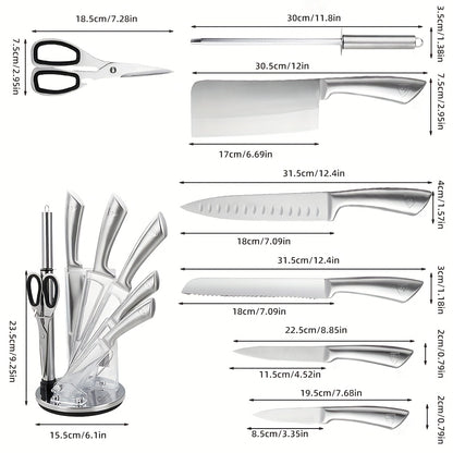 Jia Meikang Stainless Steel 8pcs Knife Set EB-600, Ultra Sharp, Non-Rust, Home Essentials, Perfect Gift, Cuchillo De Cocina