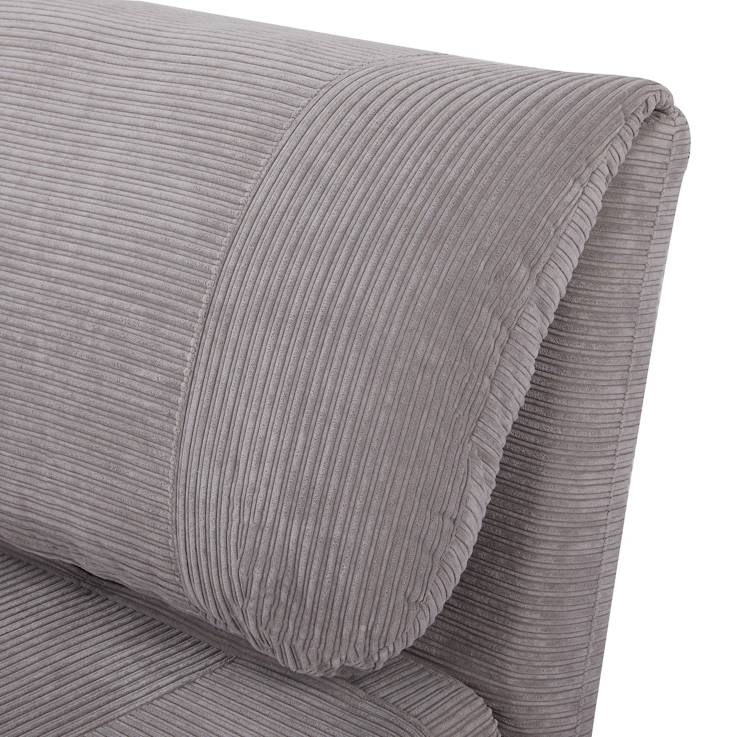 2-in-1 Slaapbank – Slaapbank Bed – Bedbank – Sleeperbank – Lichtgrijs – Verstelbare Vouwmatras – Chaise Lounge Met Corduroy Bekleding