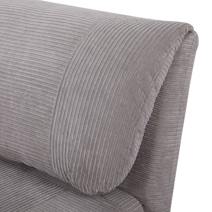 2-in-1 Slaapbank – Slaapbank Bed – Bedbank – Sleeperbank – Lichtgrijs – Verstelbare Vouwmatras – Chaise Lounge Met Corduroy Bekleding