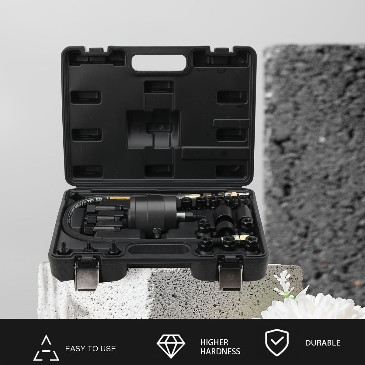 Dieselinjector Trekker – Pneumatische Injector Trekkerset – Injectorverwijderaar – Diesel Injector Verwijderaar – Pneumatische Injector Losser – Zwart – Stalen Constructie – Variabele Luchtdruk 5-8 Bar