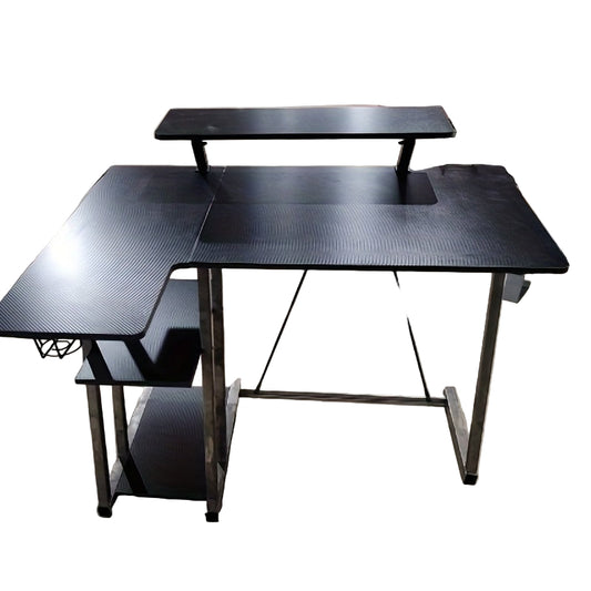Gaming Bureau – Game Bureau – Gaming Desk – Computerbureau – Werkplek Bureau – Met Monitorhouder en Meerdere Opbergniveaus – 100x80x78 cm – Stevig Metalen Frame en Ergonomisch Ontwerp