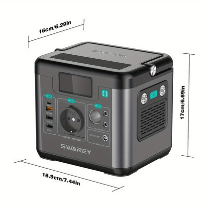 SWAREY Portable Power Station | 222 Wh Lithium Batteries, 300 W (Peak 600 W) AC Output, 65 W USB-C Port, Solar Power Bank for Outdoor, Camping, Travel, Fishing, Motorhome