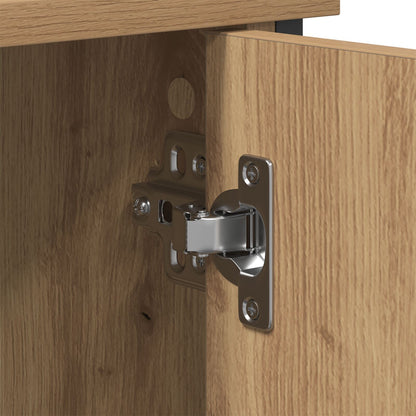 tv-meubel – tv-kast – media meubel – dressoir – televisie meubel – zwart eiken – 101x35x65 cm – gefineerd hout en staal