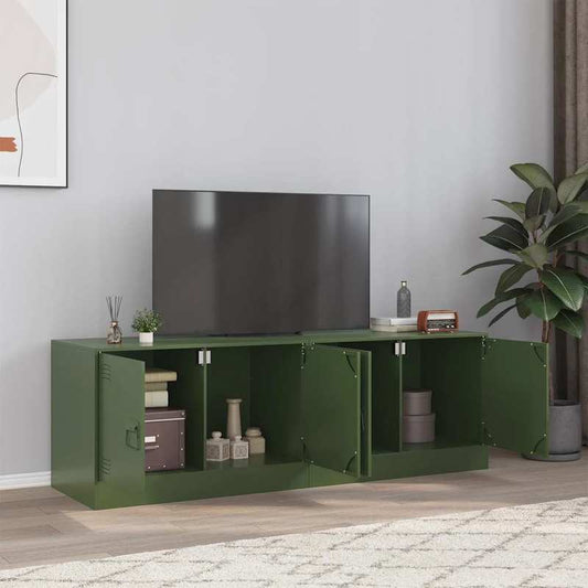 tv-meubel – tv-kast – lowboard – televisiekast – media-meubel – olijfgroen – hout – compact 67x39x44 cm – stevig en duurzaam