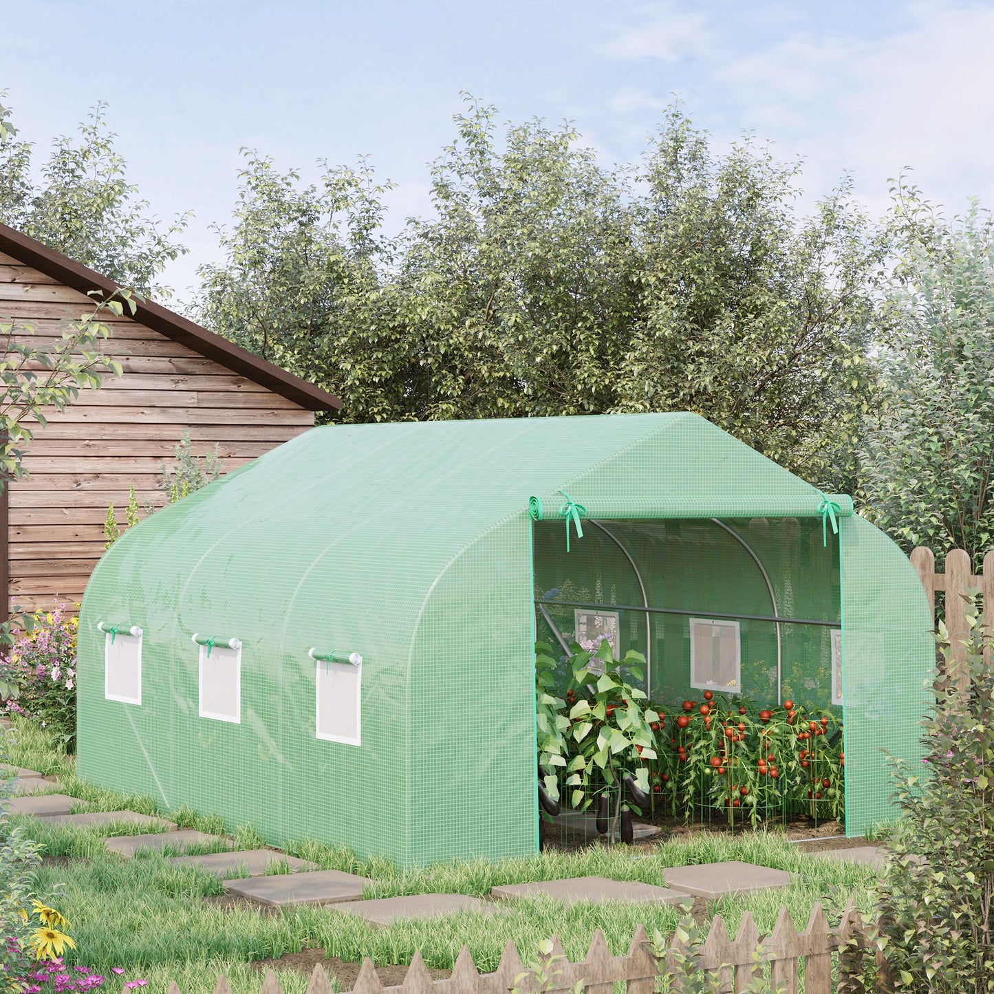 Kweektunnel – Tuinkas – Plantentunnel – Groentekas – Kas op Grond – 10,5 m² Oppervlak – Versterkt Stalen Frame