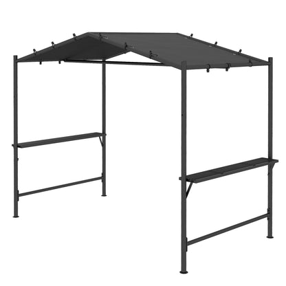Grilltent – Barbecue Tent – Grill Shelter – BBQ Overkapping – Weerbestendige Tent – Ruim 277x149x230 cm – Inclusief Zijvakken – Donkergrijs