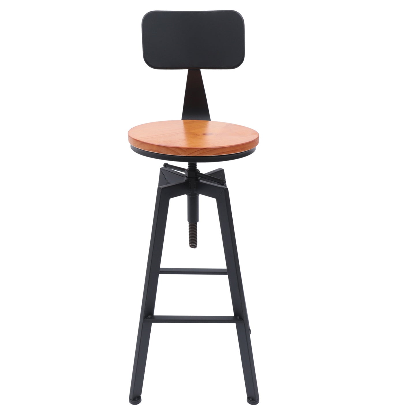 Barstoel – Barkruk – Barstoel Kruk – Barkrukken – Barstoelen – Verstelbare Zithoogte 64-84 cm – Industriële Metaal Houten Zitting