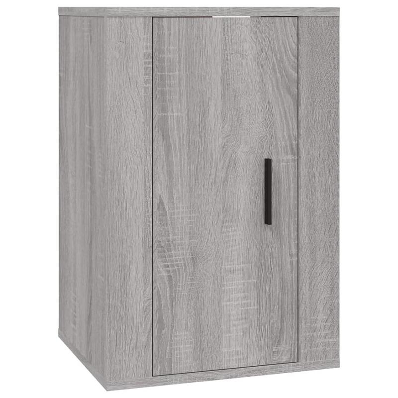 4pcs Modern Minimalist TV Stand Set with Wall-Mounted Storage - Gray Sonoma Wood Media Console, Space-Saving Design with Open & Closed Cabinets, Engineered Wood Construction, Easy Assembly, 27-Inch Height, Ample Storage for L