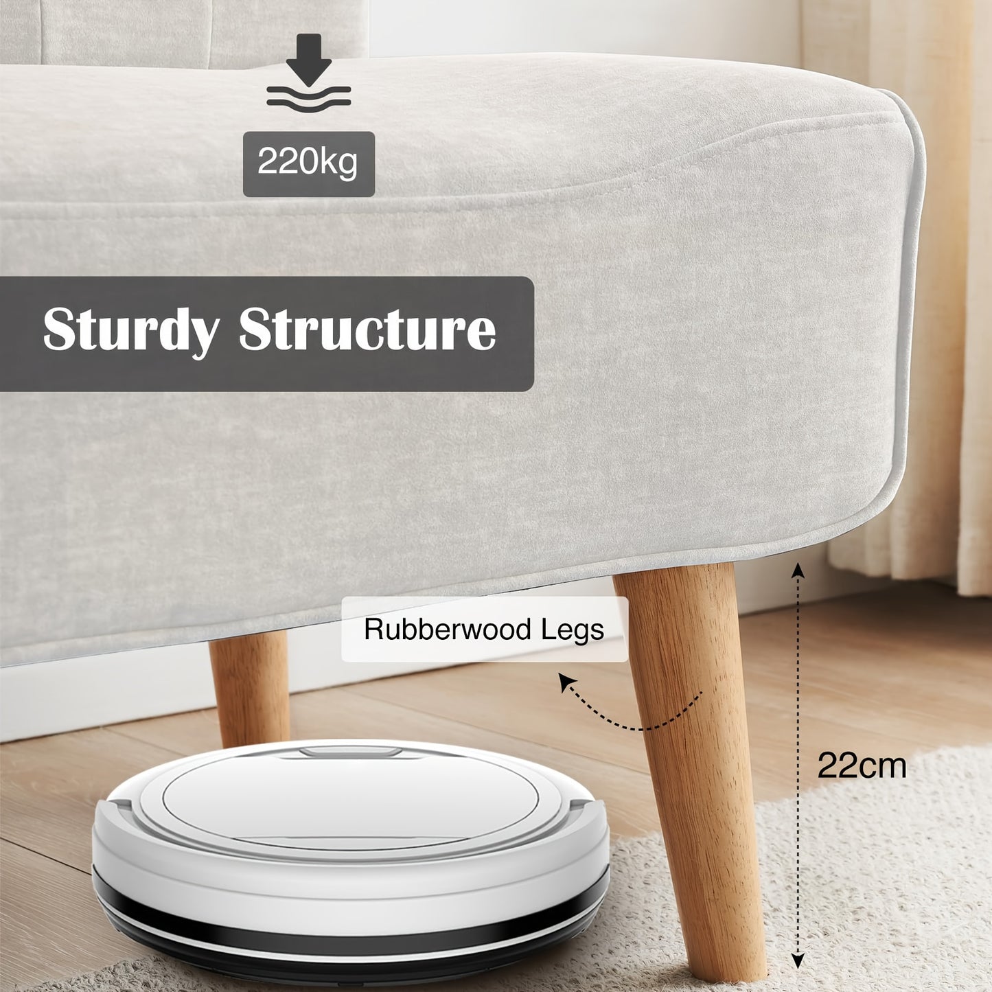 2-Zitsbank – Loveseat – Sleeper Sofa – Sofa Bed – Futon – Linnenlook Stof – Compact & Onderhoudsvriendelijk