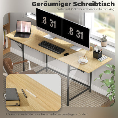 Inklapbaar Bureau – Computerbureau – Werkplek Bureau – Studie Bureau – Thuiswerk Bureau – Verstelbare Breedte 100-170 cm – Eikenhout Look Met Stabiele Metalen Poten