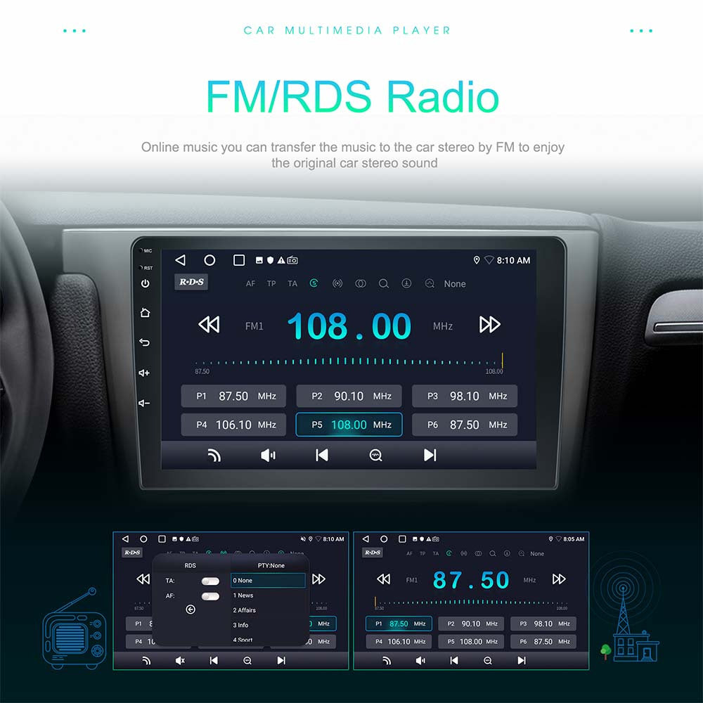 Autoradio Benz GLK – Double Din Radio – Multimedia Speler – Android Autoradio – Car Audio Systeem – 10,25 Inch HD IPS Touchscreen – Wireless CarPlay & Android Auto