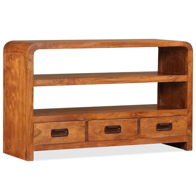 Tv Dressoir – Tv Meubel – Opbergkast – Dressoir – Kast – Massief Acaciahout – 90x30x55 cm – Wandmontage – Rustiek Design