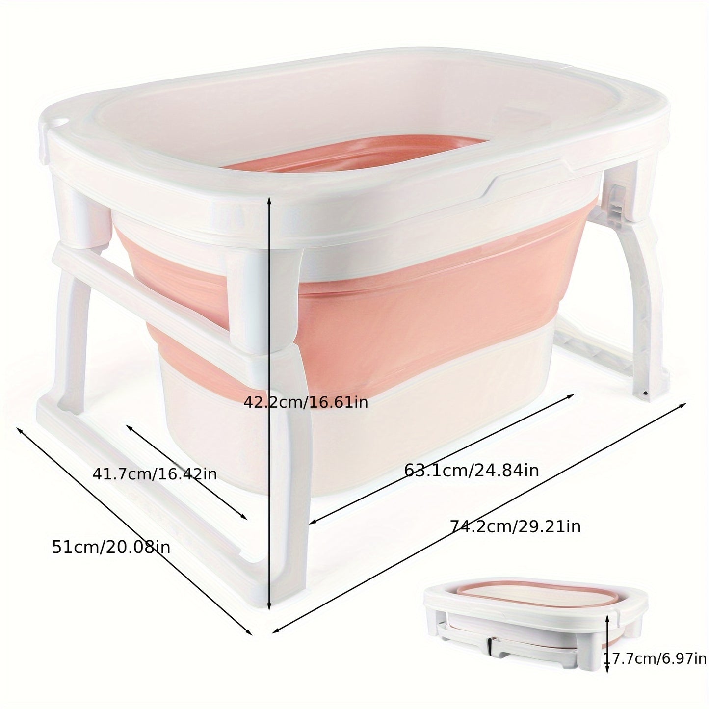 Foldable Dog Bathtub 51x75x43cm | Portable Pet Grooming Tub with Drain Plug, No Assembly Required, Space-Saving Design | Suitable for Home, Travel, Small Spaces
