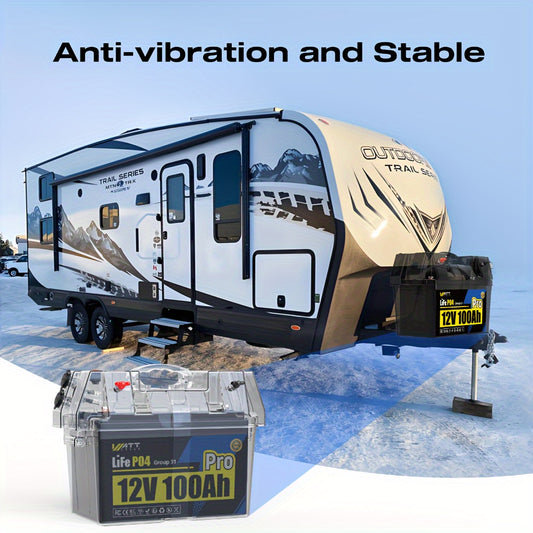 12V 100Ah LiFePO4 Accu – Lithium Batterij – Deep Cycle Accu – Caravan Accu – Boot Accu – Lange Levensduur – Ingebouwd BMS Veiligheidssysteem