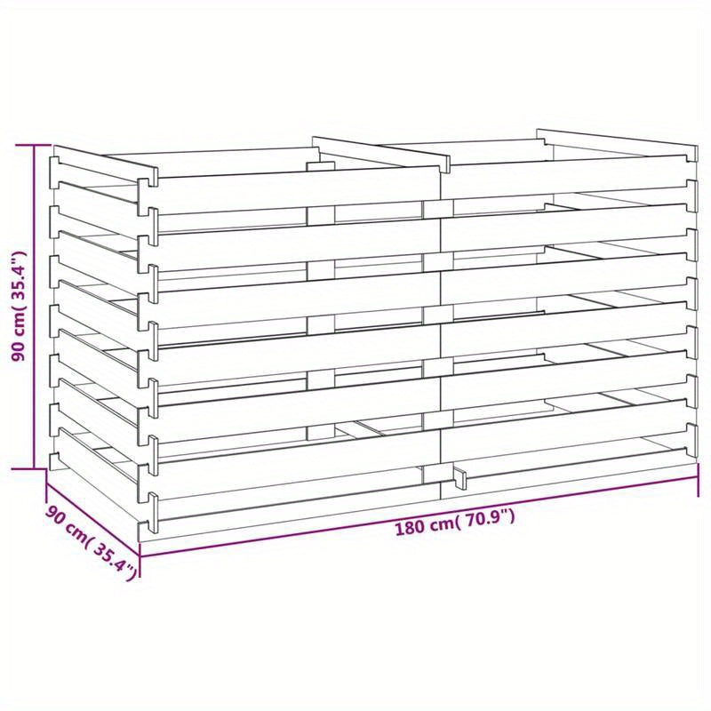 Houten Tuinbox – Tuinkist – Opslagkist – Buitenbox – Opbergbak – Geïmpregneerd Grenen Hout – 180x90x90 cm – Gemakkelijk Onderhoud