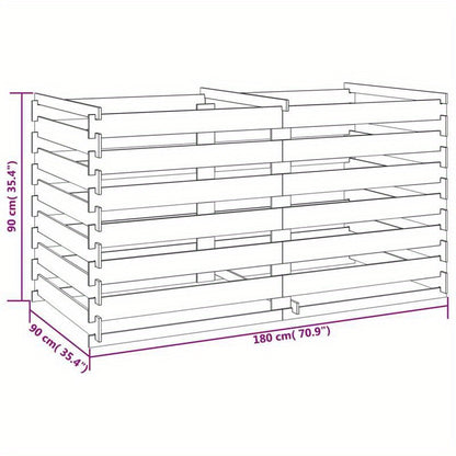 Houten Tuinbox – Tuinkist – Opslagkist – Buitenbox – Opbergbak – Geïmpregneerd Grenen Hout – 180x90x90 cm – Gemakkelijk Onderhoud
