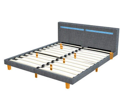Bedframe Queen – Bedbodem – Tweepersoonsbed – Platformbed – Lattenbodem – Met Metaal En Hout – 180x200 cm – Draagkracht 360 kg