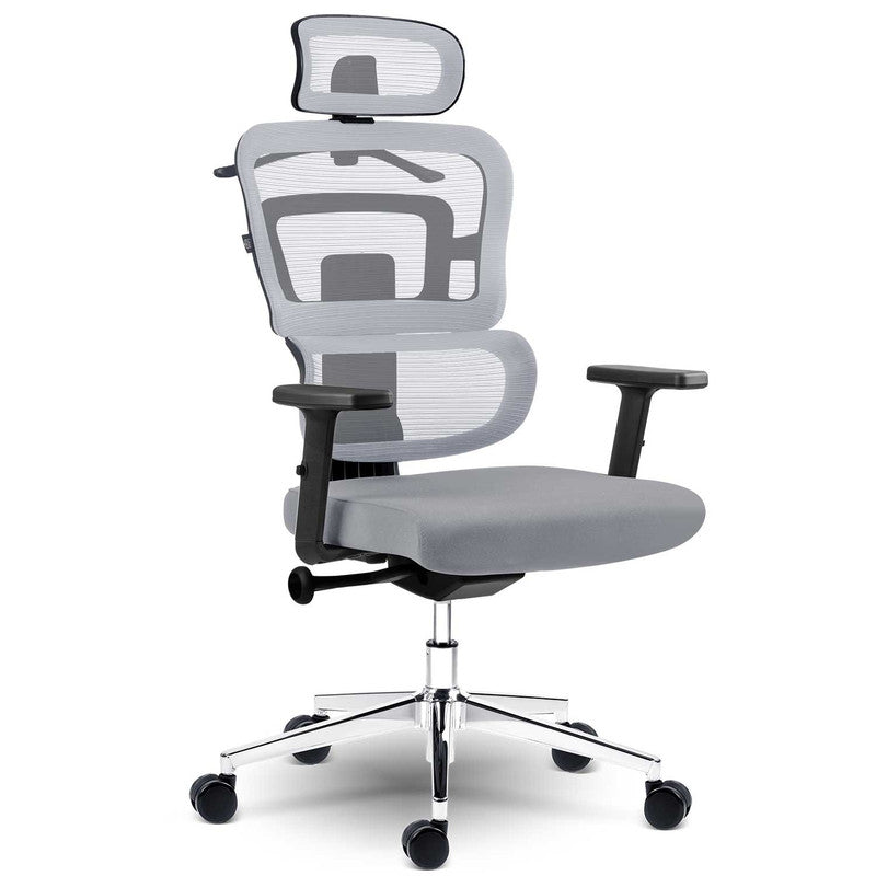 Bureaustoel – Kantoorstoel – Office Chair – Draaistoel – Gamingstoel – Ademend Microfiber – Verstelbare Hoogte 44-52 cm - Grijs