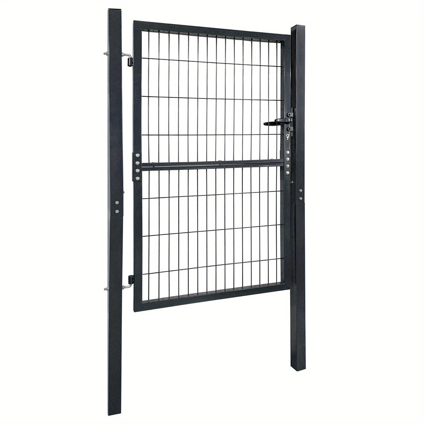 Tuinpoort – Tuinhek – Tuindeur – Hekwerk – Gaashek – Gegalvaniseerd Staal – 150 x 100 cm – Slot Met Sleutel – Weerbestendig Antraciet