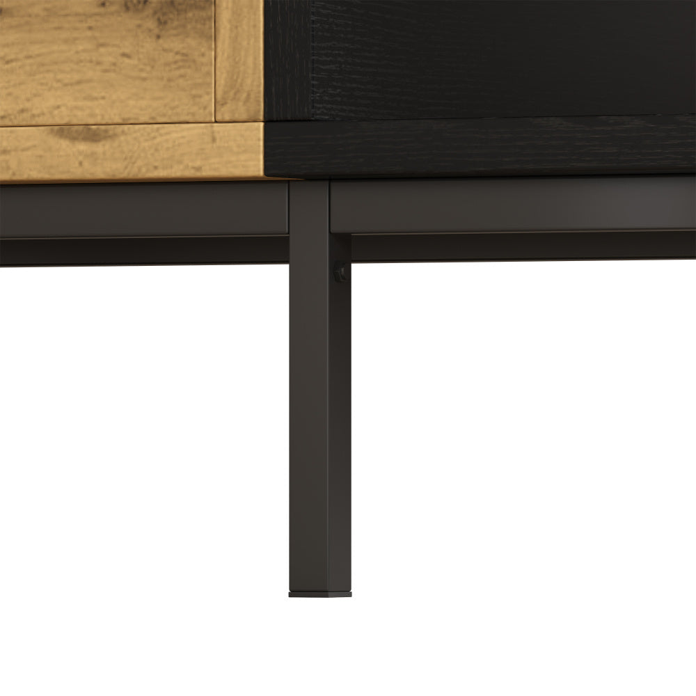 Salontafel – Woonkamertafel – Koffietafel – Bijzettafel – Tafel Met Lades – Burlywood Kleurvlakken – Hardhout En Metaal – Met Opbergruimte
